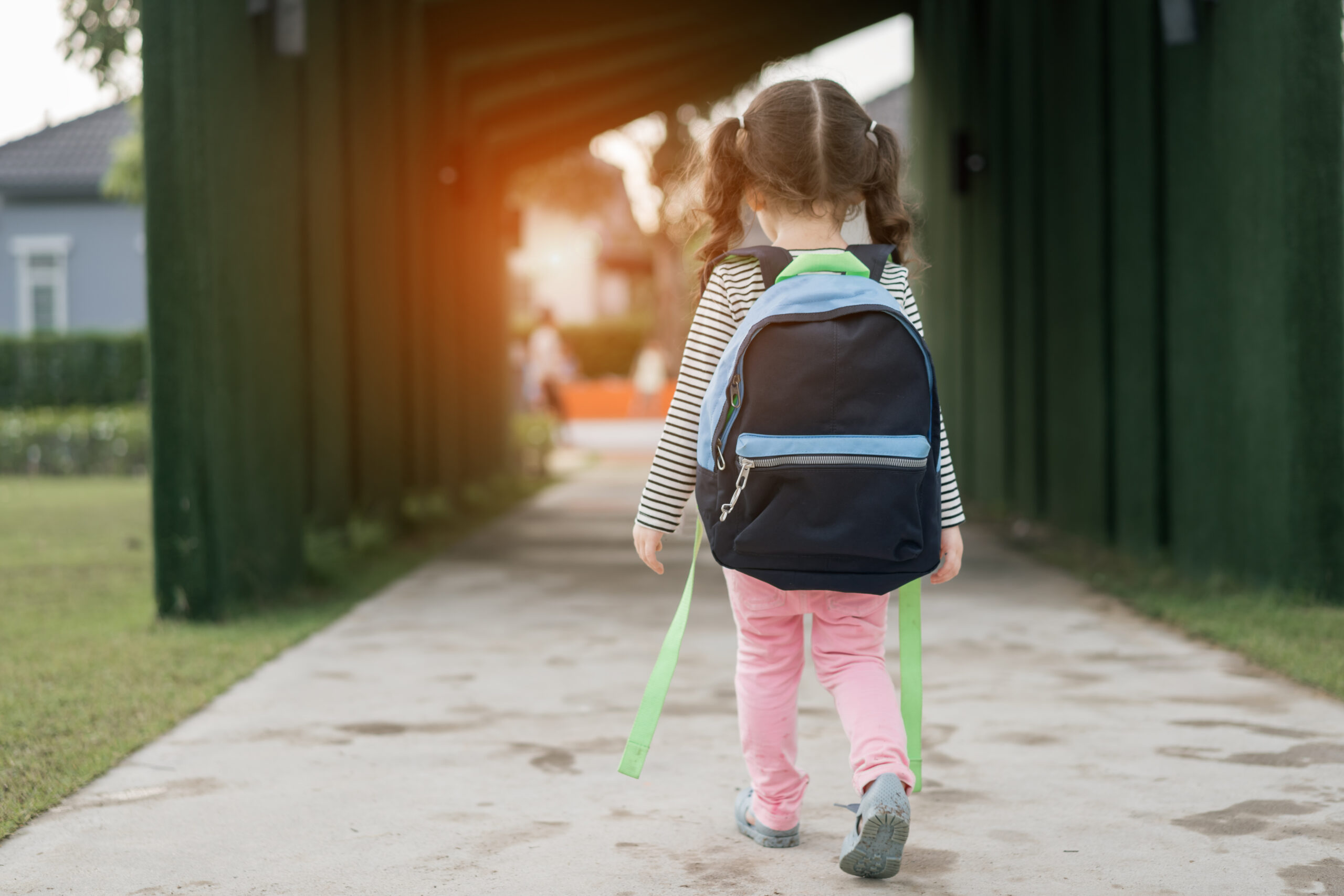 Kid,Girl,Pupil,Walking,Back,To,Home,After,Learning,Study
