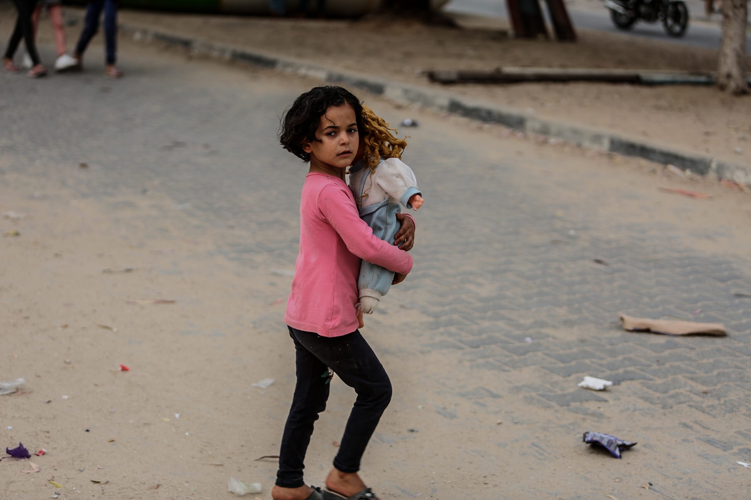 Palestinians,In,The,Street,In,The,Rafah,Refugee,Camp,In